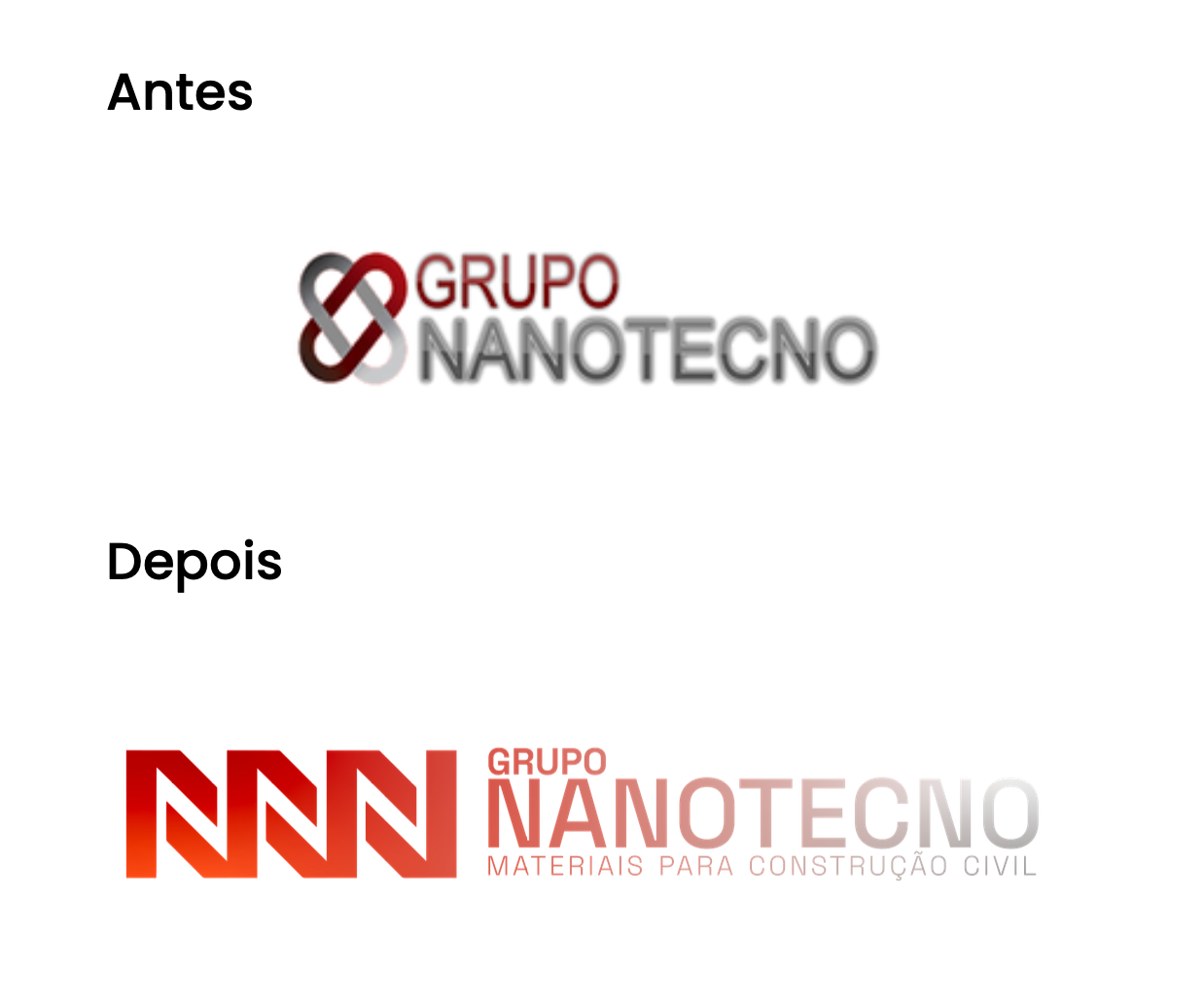 Brand before and after — The identity change that started the transformation.